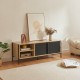 Шкаф за телевизор Tysnes 120x40x45 см дъб вид/черен []