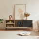 Шкаф за телевизор Tysnes 120x40x45 см дъб вид/черен []