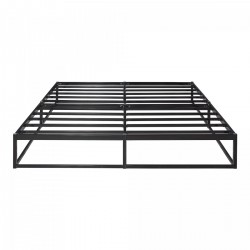 Метално легло Trerunta 160 x 200 см стоманено черно [] - Paturi