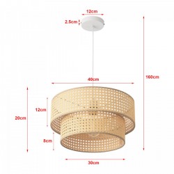 Висяща лампа Ascot Ø40 см визия на ратан [] - Lustre de tavan