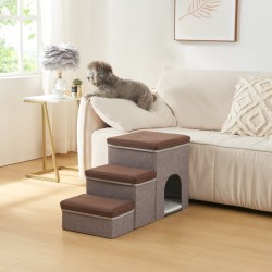 Кучешки стълби Vojens с пещера 76x33x43 см кафяво/сиво [] - Accesorii