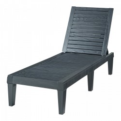 Шезлонг Ateleta 172x58 см черен [] - Grădină