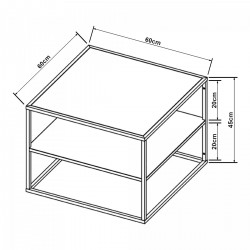 Холна маса Solund с рафт 60x60x45 см бяла, мат [] - Sonata G