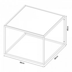 Холна маса Solund 60x60x45 см бяла, мат [] - Sonata G