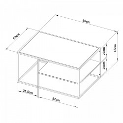 Холна маса Solund 90x60x45 см червена [] - Sonata G