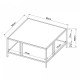 Холна маса Kumlinge 40x80x80 см бяла []
