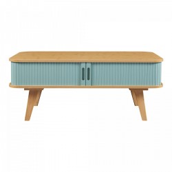 Маса за кафе Tysvær 100x50x40 см бамбук/синьо [] - Măsuțe de living