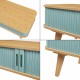 Маса за кафе Tysvær 100x50x40 см бамбук/синьо []