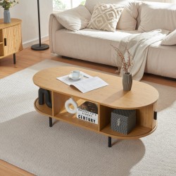 Холна маса Tvedestrand 120x55x40 см естествен бамбук [] - Sonata G
