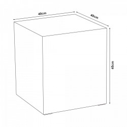 Помощна маса Ellelu 45x40x40 см мраморна визия, черна [] - Mese