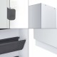 Шкаф за обувки Meura 160x48x20см огледален бял []