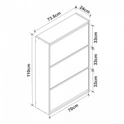 Шкаф за обувки Aurskog 110x73,5x24см антрацит/бял [] - Sonata G