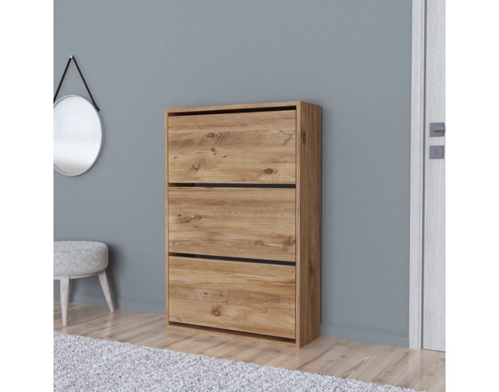 Шкаф за обувки Aurskog 110x73.5x24см дъб []
