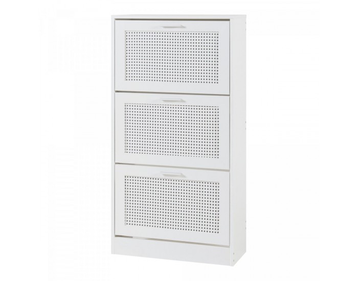 Поставка за обувки Vesilahti 115x60x24 см Бяла []