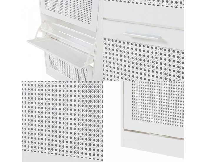 Поставка за обувки Vesilahti 115x60x24 см Бяла []
