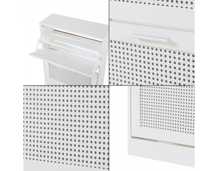 Поставка за обувки Vesilahti 80x60x24 см Бяла []