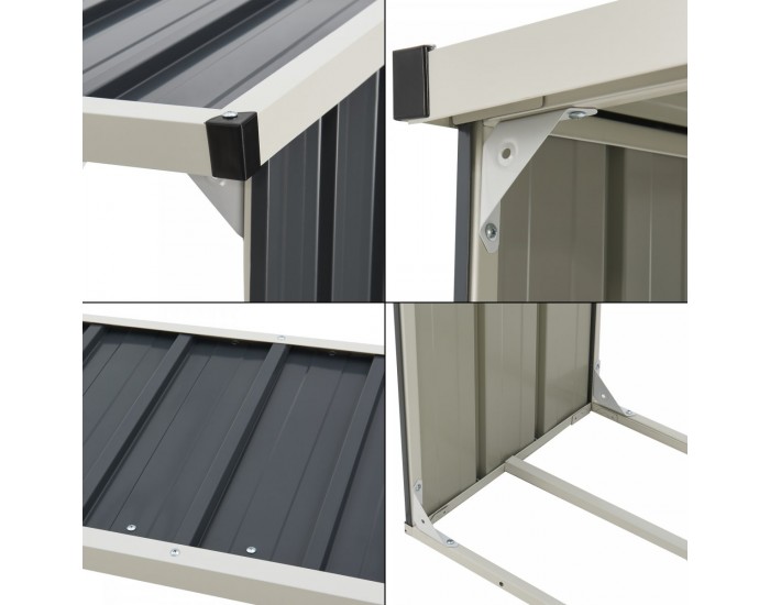 Стелаж за дърва Kalmar 155x45x157см от стомана антрацит []