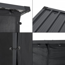 Стелаж за дърва Yakutat Black 185x180x70 см [] - Construcții de exterior