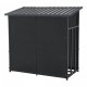 Стелаж за дърва Yakutat Black 145x143x70 см []