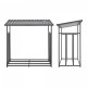 Стелаж за дърва Yakutat Black 145x143x70 см []
