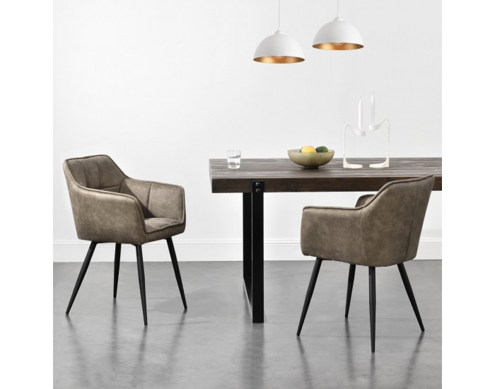 Комплект трапезарни столове от 2 Birmingham Taupe []