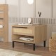 Нощно шкафче Kvænangen 43x54x45 см вид дъб/ратан []