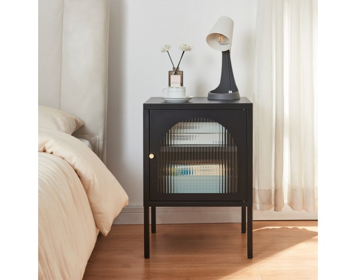 Нощно шкафче Karlskrona 60x42,5x40 см черно, мат []