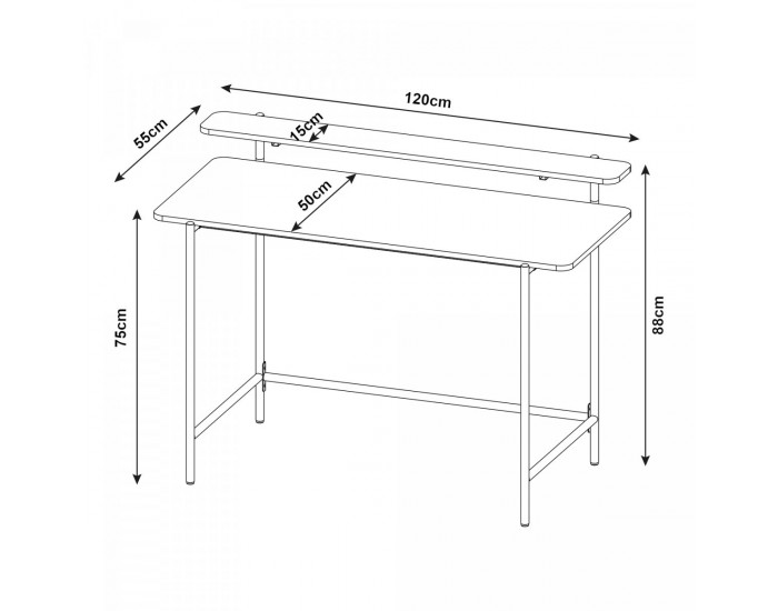 Бюро Samnanger 120x55x88 см черно []