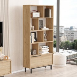 Библиотека Fajaarire 176x84x30 cm вид дъб [] - Living