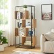 Етажерка Rennebu 160x80x33 см 4 отделения черно/дъб []
