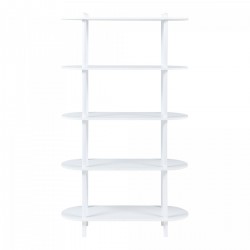 Библиотека Øvre 139x80x30 см 5 рафта бяла [] - Living