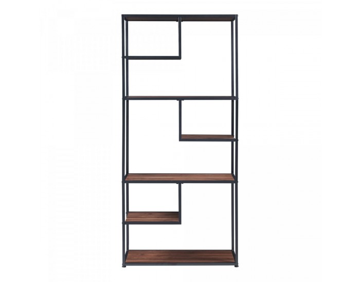 Етажерка за книги Østre 180x83x34 см Черен/Визия на орех []
