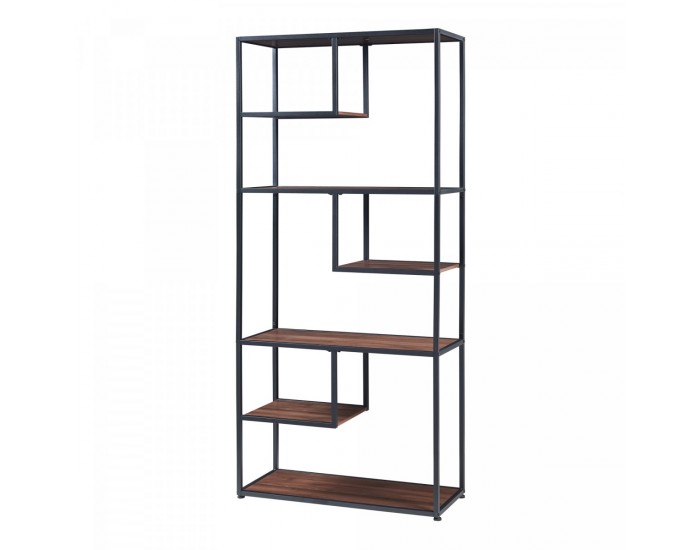 Етажерка за книги Østre 180x83x34 см Черен/Визия на орех []