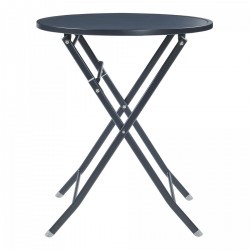 Сгъваема маса Sande стомана 71xØ62 cm черна [] - Grădină