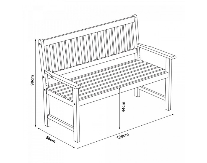 Градинска пейка Canzano 120x58x90 см []