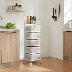 Sunndal количка с 5 нива 94.5x27x27cm бяла [] - Bucătărie