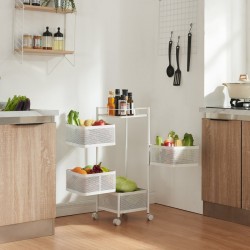 Sunndal количка с 4 нива 79.5x27x27cm бяла [] - Bucătărie