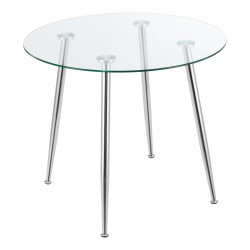 Стъклена маса Humppila 87x75 см цвят хром [] - Sonata G
