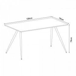Трапезна маса Fitjar за 4 души 120x70 cm визия на бетон [] - Sonata G