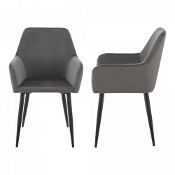 Комплект трапезарни столове Hollola от 2 бр., тъмносив [] - Scaune de dining