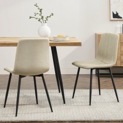 Комплект трапезарни столове Elsern от 2 бежови [] - Scaune de dining