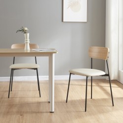 Комплект трапезарни столове Jyväskylä от 2 бр., 78x45x48 см, бежов [] - Scaune de dining