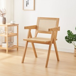 Стол за трапезария Asikkala 79x50x50см вид бамбук/ратан [] - Scaune de dining