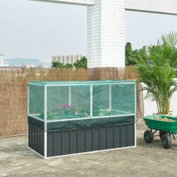 Повдигнато легло с мрежа Alblasserdam 174x90x118 см антрацит [] - Grădină