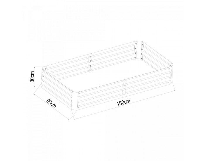Леха за засаждане Celano 180x90x30 см стомана сребро []