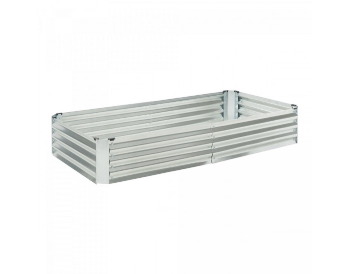 Леха за засаждане Celano 180x90x30 см стомана сребро []