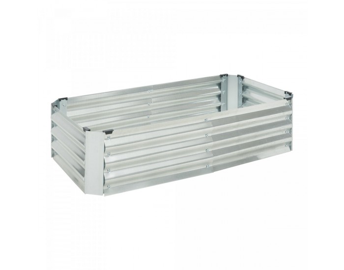 Леха за засаждане Celano 120x60x30 см стомана сребро []
