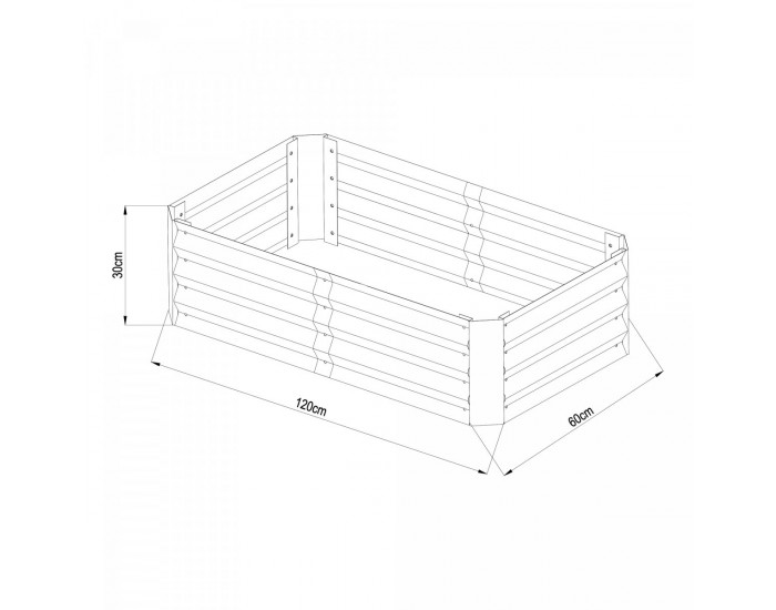 Леха за засаждане Celano 120x60x30 см стомана сребро []