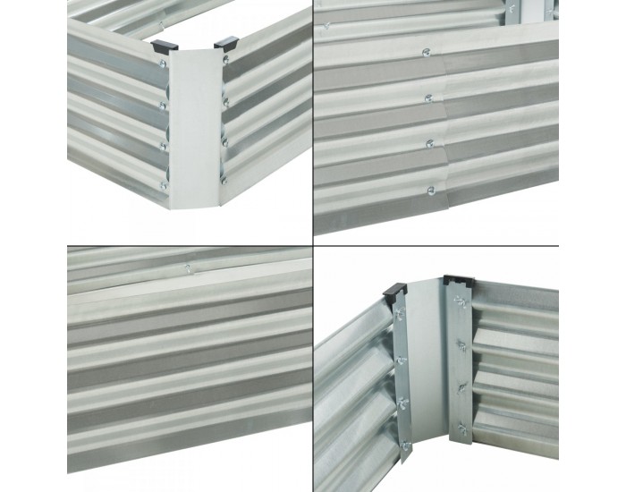 Леха за засаждане Celano 120x60x30 см стомана сребро []