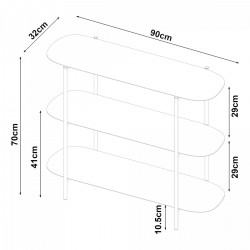 Конзолна маса Enebakk 70x90x32cm черен, мат [] - Sonata G